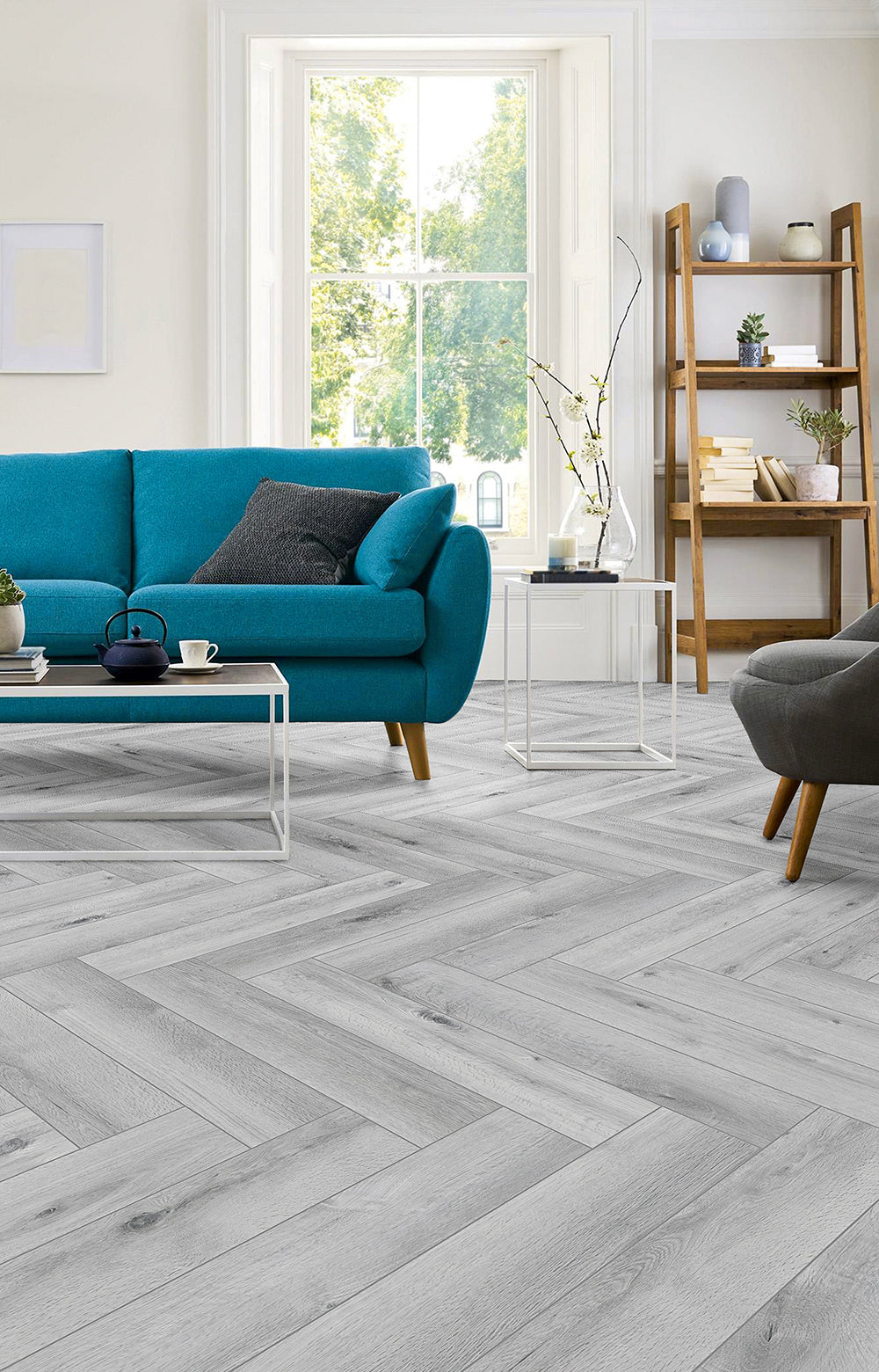 Lvt Herringbone Silver Grey £43 Per Meter =£97.56 Per Pack