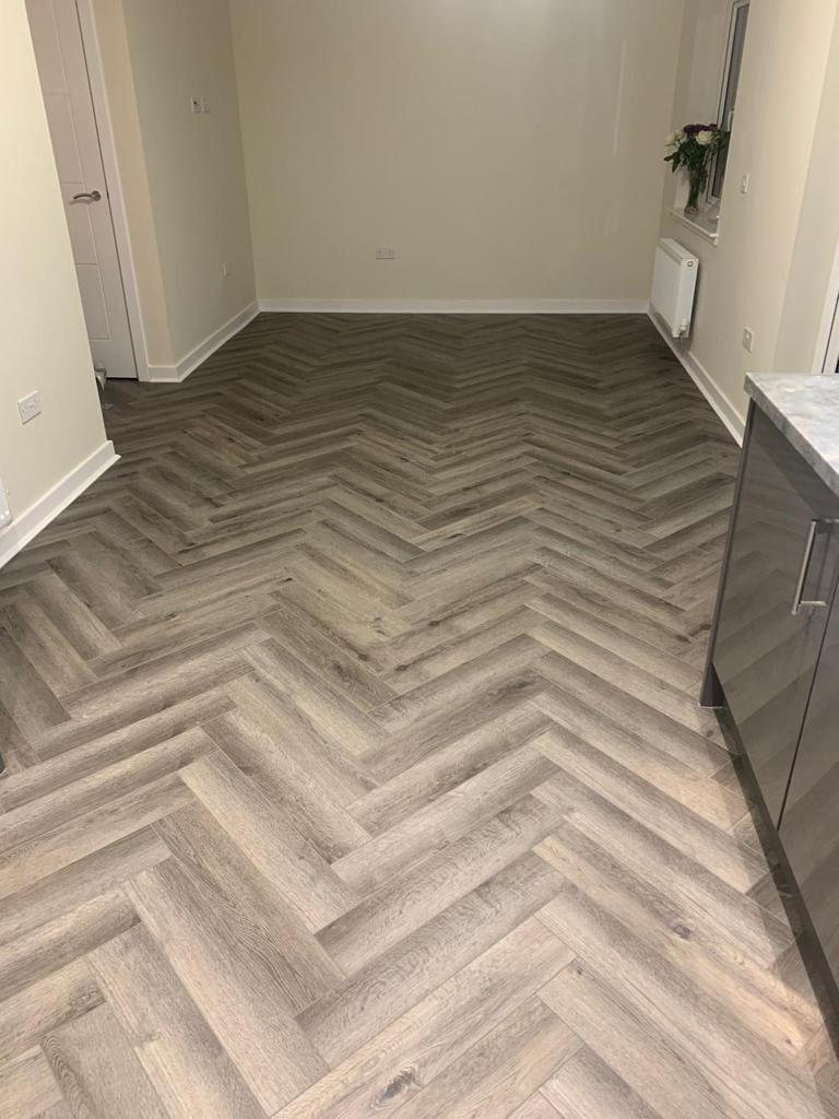 Lvt Herringbone Smoke Grey £43 Per Meter =£97.56 Per Pack